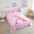 thumbnail image 5 of Manfei Girls Cartoon Ribbon Bow Initial A 2pcs Twin Comforter Set - Dreamy Princess Style, 5 of 8