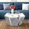 thumbnail image 1 of 31" Coffee Table Mirrored Glass Finshed with Crushed Diamond-Silver, 1 of 8