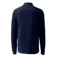 thumbnail image 3 of Men's Cutter & Buck Navy West Virginia Mountaineers Vault Advantage Tri-Blend Pique Big & Tall Long Sleeve Polo, 3 of 3