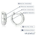 thumbnail image 4 of Vir Jewels 1/2 CTTW Diamond Hoop Earrings .925 Sterling Silver 16 Stones Dangle 1/2 Inch Female Adult, 4 of 7
