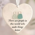 thumbnail image 3 of Uxgjfwu Sea Glass Christmas Ornament Handmade 3 Inch Heart Shape Keepsake for Tree Hanging, Friendship Gift for Best Friend Sister Coworker, Holiday Wedding Decor, 3 of 4