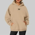 thumbnail image 2 of Wdgfv Zip Up Hoodie Women Women's Hoodies & Sweatshirts Fashion Casual Bow Print Pocket Hoodie for, 2 of 5