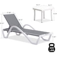 thumbnail image 2 of PURPLE LEAF Patio Chaise Lounge Chair Set Plastic Textilene Outdoor Lounger with Side Table 6 Adjustable Positions Sunbathing Tanning Recliner for Pool Outside Beach Lawn, Grey, 2 of 10