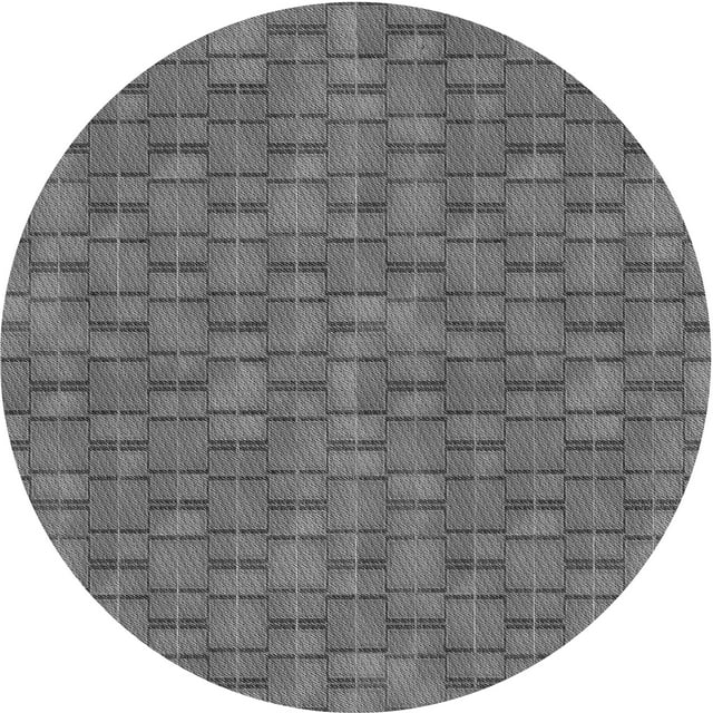 Ahgly Company Tapis d'Intérieur Ronds Transitionnels Gris Gray Lavables à la Machine, 4 Pieds Rond