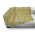 thumbnail image 3 of Sunflowers Soft Flannel Fleece Throw Blanket, Rhythmic Watercolor Look Helianthus Green Leaves, Cozy Plush for Indoor and Outdoor Use, 70" x 90", Earth Yellow Multicolor, by Ambesonne, 3 of 6