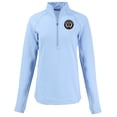 thumbnail image 2 of Women's-Cutter & Buck  Heather Powder Blue Philadelphia Union Peshastin Eco Fleece Recycled Half-Zip Pullover Top, 2 of 3