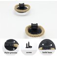 thumbnail image 3 of (negro) 2 piezas de manijas de puerta de madera con mango de hierro forjado de cuerda de cáñamo vintage, manijas de gabinete, manijas de puerta corrediza, anillo de tracción de cajón, 3 of 5