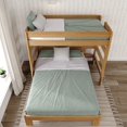 thumbnail image 3 of Plank+Beam Solid Wood Farmhouse Twin over Queen L-Shaped Bunk Bed Bed for Adults, Pecan, 3 of 5