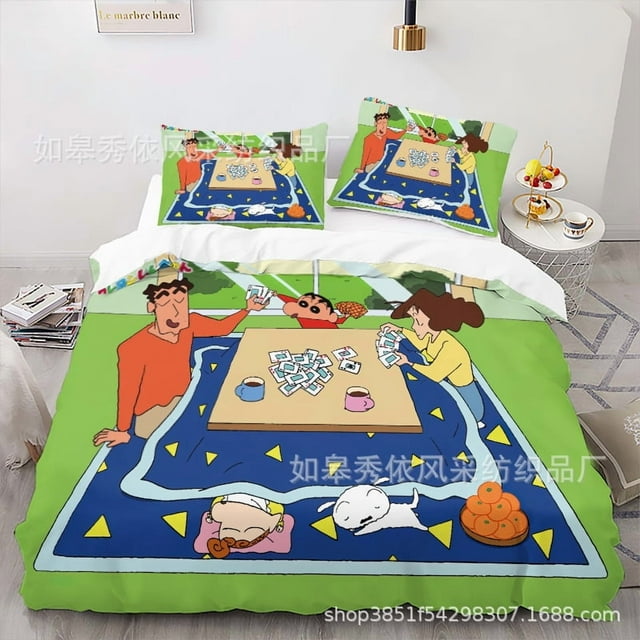 Crayon Shin-chan 3D Printed Crayon Shin-chan Bedding Quilt Cover Three-Piece Set