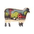 thumbnail image 2 of Adornos navideños de madera con forma de animal en 3D para cabañas de madera de granja. Oveja, 2 of 9