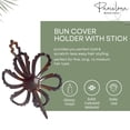 thumbnail image 2 of Parcelona French Floral Wavy Petal Shell Celluloid Hair Slider Bun Cover Stick, 2 of 8