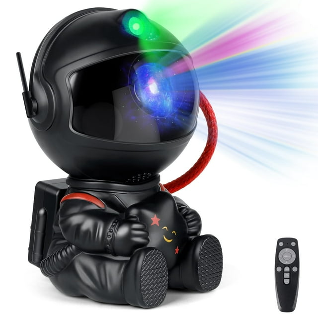 Lámpara XHSY Astronaut Galaxy Projector Black Star, luz nocturna