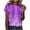 Purple, variant on Otvok Womens Summer Tops Regular Casual Short Sleeve Flower Print Round Neck Pullover Blouse