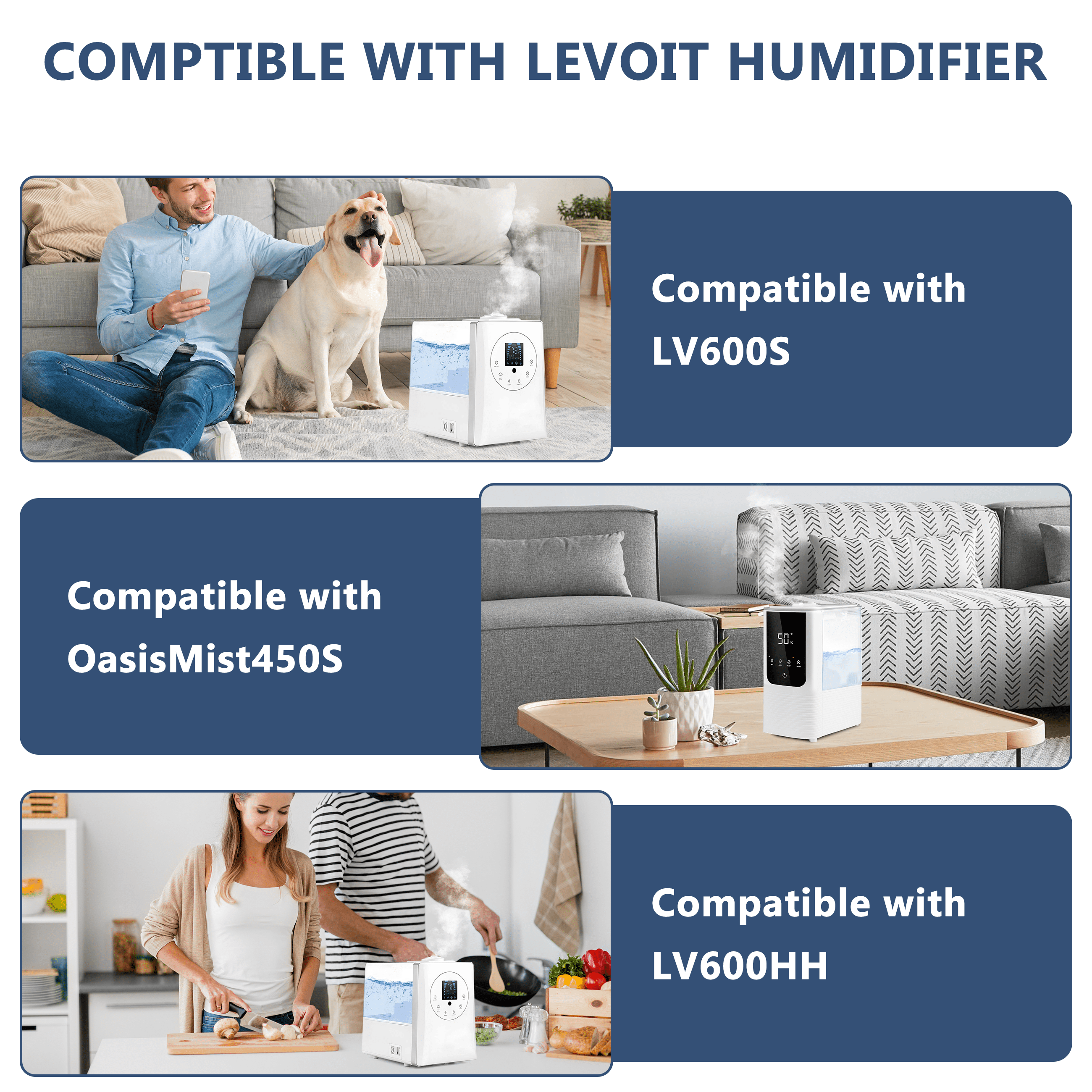 AMI PARTS LV600S Humidifier Filter Pads 20Packs Compatible with LV600S, LV600HH, Absorption Replacement Filters
