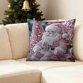 thumbnail image 5 of Christmas Pink Pillow Covers 17.7x17.7 Inches Decorative Pillow Cases Soft Fabric Hidden Zipper Home Holiday Decor Seasonal Decoration, 5 of 5