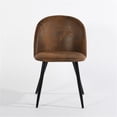 thumbnail image 4 of Homycasa Brown Suede Upholstered Kitchen Chairs-Comfortable Seat, 4 of 16