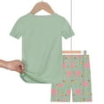 thumbnail image 4 of QEFJNO 3-9Y Toddler Girls 2-Piece Viscose Pajamas Set Rib Knit Tee and Shorts Kids Sleepwear Unicorn Summer Pjs Set, 4 of 7