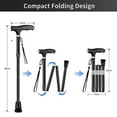 HUADE Folding Walking Stick With Light, Foldable Walking Sticks For Men