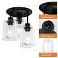 thumbnail image 4 of FRIDEKO HOME 3-Light Semi Flush Mount Ceiling Light, E26 Base, Clear Glass Shades, Matte Black Kitchen Light Fixtures for Dining Room, Hallway, Living Room (Without Bulb), 4 of 11