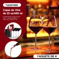 thumbnail image 4 of Tucorresi Copas de Vino: 4PCS 650ml 22oz Copas de Vino Tinto - Vaso de Cristal Soplado a Mano Regalo Ideal para Amantes del Tinto Fiesta Cumpleaños Uso Diario, 4 of 9