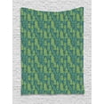 thumbnail image 1 of Botanical Tapestry, Waking Nature Artsy Pattern with Abstract Branches and Leaves, Wall Hanging for Bedroom Living Room Dorm Decor, 60"W X 80"L, Teal Dark Seafoam Yellow Green, by Ambesonne, 1 of 2