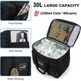 thumbnail image 2 of Hafmall Cooler Bag 32L Collapsible Soft Cooler with Shoulder Strap, Black Leakproof Insulated Tote, 2 of 7