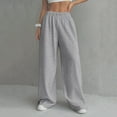 thumbnail image 6 of Womens Wide Leg Sweatpants With Pockets High Waisted Casual Drawstring Pockets Long Pants Trousers, 6 of 6