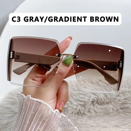 Vintage Square Sunglasses Woman Classic Retro Gradient Mirror Frameless Sun Glasses Female Fashion Rimless Oculos De Sol C3 OTHER