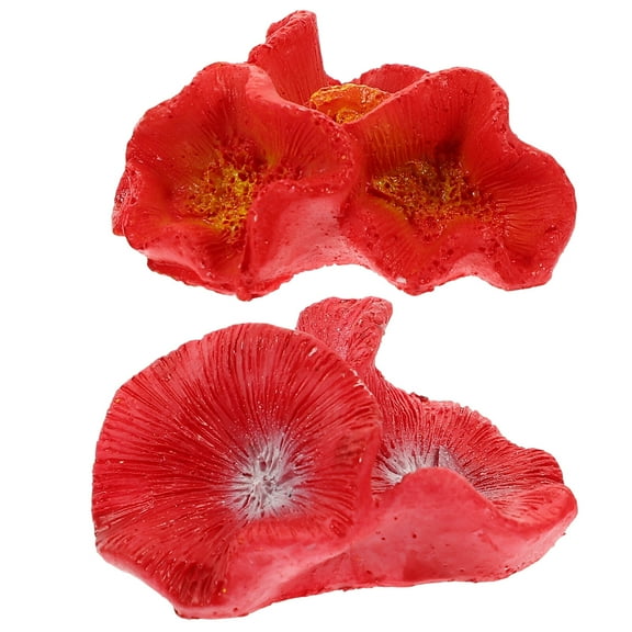 2 Pcs Floating Aquarium Plants Fish Spawn Cave Red Decor Coral Reef Figurine