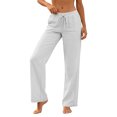thumbnail image 2 of Wutalume Women's Casual Lightweight Linen Pants - with Drawstring Waist and Pockets, Loose Trousers for Summer, Beach, Travel, Breathable Airy Fabric, Perfect Summer Pants for Women,White XL, 2 of 6