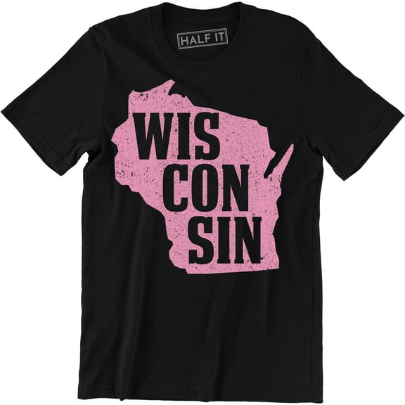 Simple Wisconsin Map Funny Home State Pride Holiday Gift T-Shirt