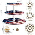 thumbnail image 5 of Wobogo American Flag with Eagle 3 Tier Acrylic Cake Stand with Clear Round Hold for Wedding Holiday Birthday Baby Shower Tea Party, 5 of 8
