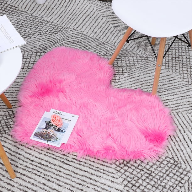 Wool Imitation Sheepskin Rugs Faux Fur Heart Shaped Area Rug Living Room Shaggy Carpet Mats Walmart Com Walmart Com