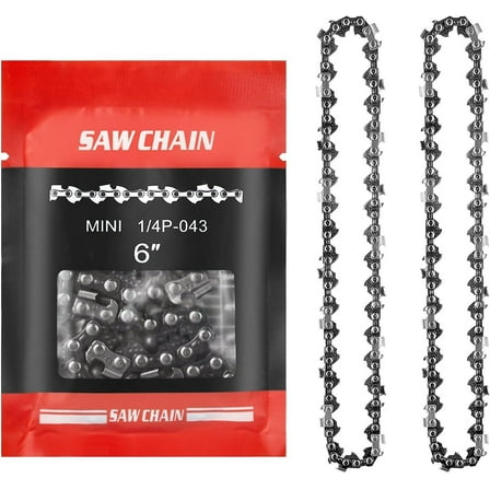 2pcs Replacement Chains for 6 Inch Mini Electric Chainsaw, Chainsaw Chain 37 Drive Links, 1/4" Pitch, Effective Cutting 15cm