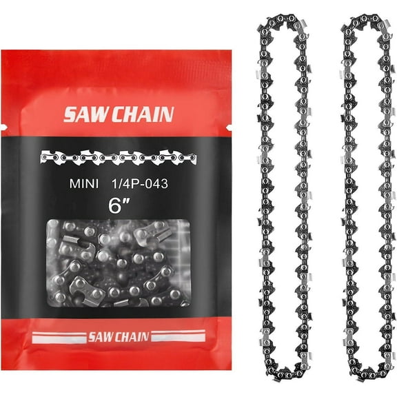 2pcs Replacement Chains for 6 Inch Mini Electric Chainsaw, Chainsaw Chain 37 Drive Links, 1/4" Pitch, Effective Cutting 15cm