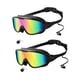 thumbnail image 3 of Gafas de natación de amplio campo de visión (paquete de 2) con diseño impermeable, aptas para hombres. Estilo E, 3 of 9