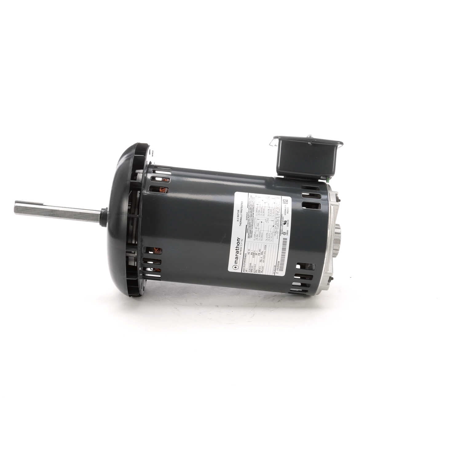 Marathon 5KCP39SNB482S Condenser Fan Motor, 1 Phase, Open Air Over, Belly Band Mount, Ball Bearing, 1 hp, 1075 rpm, 1 Speed, 200-230/460 VAC, 48Y Frame, Permanent Split Capacitor
