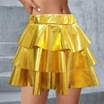 thumbnail image 2 of QATAINLAV Kids Tutus Dance Skirt Shiny Sparkles 3 Layer Ruffle Skirts Birthday Party Costume Clothes Gold, 2 of 4