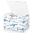 thumbnail image 2 of Iauyy Large Storage Box with Lid - Foldable Home Storage Bins for Clothes Toy Holiday Decor, Fish Pattern (42*32*30cm), 2 of 6