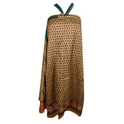 Mogul Vintage Wrap Around Skirt Silk Sari 2 Layer Reversible Beach Cover Up