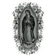 thumbnail image 2 of Women Virgin De Guadalupe Mary Graphic T Shirt Black Crew Neck Short Sleeve Casual Tee With Intricate Floral Religious Art Soft Breathable Fabric, 2 of 7
