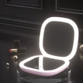 thumbnail image 1 of ZZwxWA Today Discount Portable Double-Sided Makeup Mirror With 5X Magnification Foldable Design LED Lighting Rechargeable - A Illuminated Gift Mirror, 1 of 5