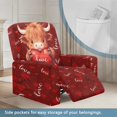 thumbnail image 3 of HELLHERO Valentine's Day Recliner Couch Covers Featuring Highland Cow Love Hearts, 4 Pieces Elastic Soft Polyester Spandex Covers for Kids Pet Single Lounger Sofa, 3 of 8