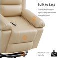 thumbnail image 5 of Garvee Oversized Faux Leather Power Lift Recliner with Massage and Heating, Living Room Recliner with Pockets, Large Beige, 5 of 7