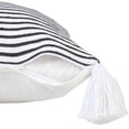 thumbnail image 3 of Laddha Home Designs Handwoven Striped Cotton Throw Pillow Cover - 20" - White and Black, 3 of 9