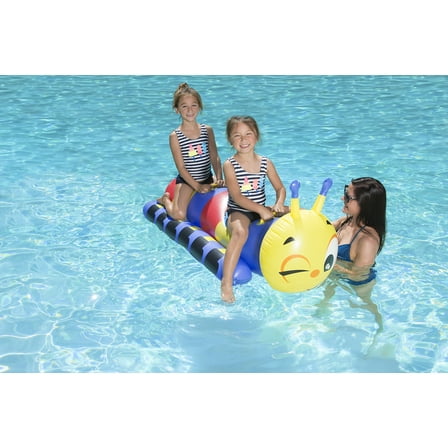 Poolmaster Vinyl Caterpillar Super Jumbo Rider Pool Float, Multicolor