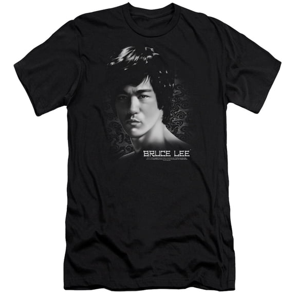 Bruce Lee In Your Face Premium Canvas T-Shirt Adult Slim Fit 30/1 Black