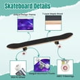 thumbnail image 4 of 31'' Complete Skateboard 7 Layer Canadian Maple Double Kick Deck Skateboards Purple Space Galaxy Stars Print Skate Board for Beginner Adult Gifts, 4 of 5