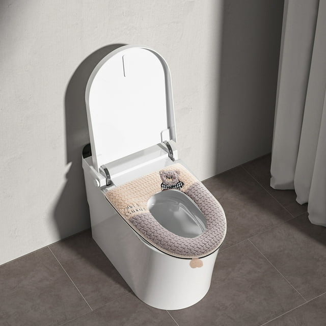 Asiento de inodoro con cremallera, bordado para el hogar, funda para asiento de inodoro con diseño de lavadora, asiento de inodoro con diseño de lavadora