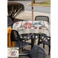 thumbnail image 5 of Outdoor Tablecloth with Umbrella Hole for Patio/Picnic/Party/Camping, Independence Day Gnomes Waterproof Table Cloth Square Cover Washable, Branches Black Buffalo Plaid (54"x 54"), 5 of 9